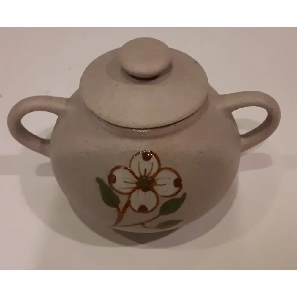 Pigeon Forge Pottery Dogwood Collection Creamer,Sugar,Tea Pot